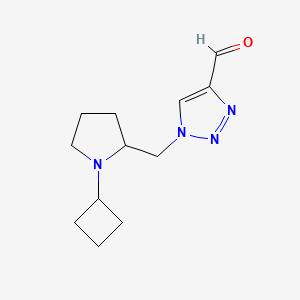 molecular formula C12H18N4O B1480601 1-((1-cyclobutylpyrrolidin-2-yl)methyl)-1H-1,2,3-triazole-4-carbaldehyde CAS No. 2098017-31-1