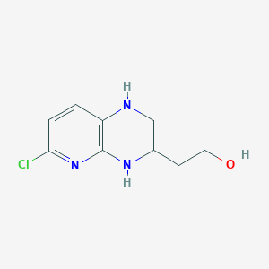 molecular formula C9H12ClN3O B14806056 2-(6-Chloro-1,2,3,4-tetrahydropyrido[2,3-b]pyrazin-3-yl)ethanol 