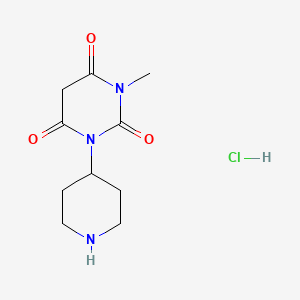 molecular formula C10H16ClN3O3 B1480609 1-methyl-3-(piperidin-4-yl)pyrimidine-2,4,6(1H,3H,5H)-trione hydrochloride CAS No. 2098088-66-3