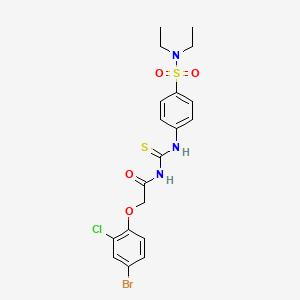 2-(4-bromo-2-chlorophenoxy)-N-{[4-(diethylsulfamoyl)phenyl]carbamothioyl}acetamide