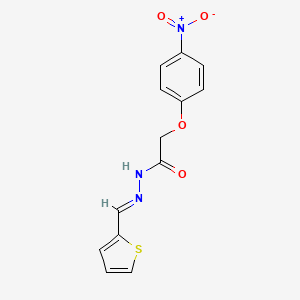 molecular formula C13H11N3O4S B14806131 2-(4-nitrophenoxy)-N'-[(E)-thiophen-2-ylmethylidene]acetohydrazide 