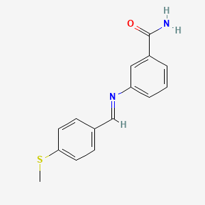 3-({(E)-[4-(methylsulfanyl)phenyl]methylidene}amino)benzamide