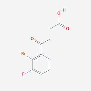 molecular formula C10H8BrFO3 B14806167 4-(2-Bromo-3-fluorophenyl)-4-oxobutanoicacid 