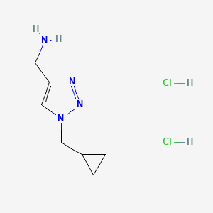 molecular formula C7H14Cl2N4 B1480618 (1-(cyclopropylmethyl)-1H-1,2,3-triazol-4-yl)methanamine dihydrochloride CAS No. 2098058-25-2