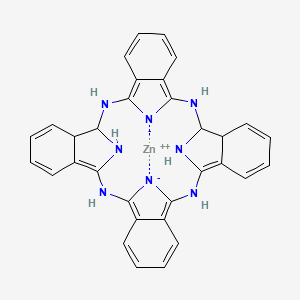 molecular formula C32H26N8Zn B14806180 zinc;2,11,20,29,37,39-hexaza-38,40-diazanidanonacyclo[28.6.1.13,10.112,19.121,28.04,9.013,18.022,27.031,36]tetraconta-1(36),3,5,7,9,12,14,16,21,23,25,27,32,34-tetradecaene 