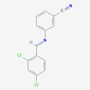 molecular formula C14H8Cl2N2 B14806203 3-{[(E)-(2,4-dichlorophenyl)methylidene]amino}benzonitrile 