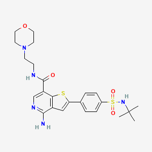 4-Amino-2-(4-(N-(tert-butyl)sulfamoyl)phenyl)-N-(2-morpholinoethyl)thieno[3,2-c]pyridine-7-carboxamide