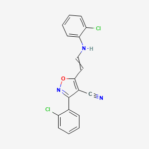 5-[2-(2-Chloroanilino)ethenyl]-3-(2-chlorophenyl)-1,2-oxazole-4-carbonitrile