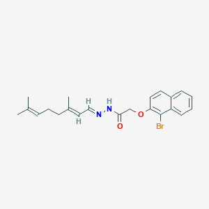 2-[(1-bromonaphthalen-2-yl)oxy]-N'-[(1E,2E)-3,7-dimethylocta-2,6-dien-1-ylidene]acetohydrazide