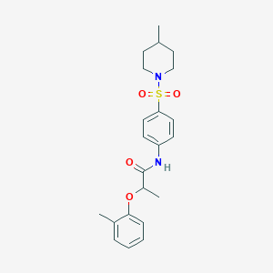 2-(2-methylphenoxy)-N-{4-[(4-methylpiperidin-1-yl)sulfonyl]phenyl}propanamide