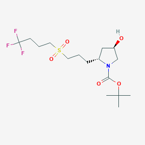 tert-Butyl (2R,4R)-4-hydroxy-2-(3-((4,4,4-trifluorobutyl)sulfonyl)propyl)pyrrolidine-1-carboxylate