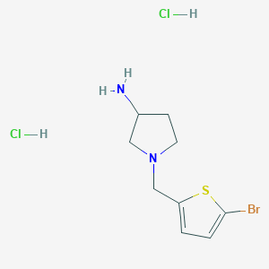 molecular formula C9H15BrCl2N2S B1480632 1-((5-Bromothiophen-2-yl)methyl)pyrrolidin-3-amine dihydrochloride CAS No. 2098126-92-0