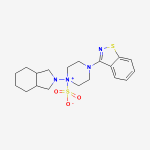 1-(1,3,3a,4,5,6,7,7a-Octahydroisoindol-2-yl)-4-(1,2-benzothiazol-3-yl)piperazin-1-ium-1-sulfonate