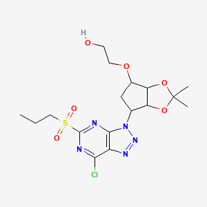 molecular formula C17H24ClN5O6S B14806339 2-[[6-(7-chloro-5-propylsulfonyltriazolo[4,5-d]pyrimidin-3-yl)-2,2-dimethyl-4,5,6,6a-tetrahydro-3aH-cyclopenta[d][1,3]dioxol-4-yl]oxy]ethanol 