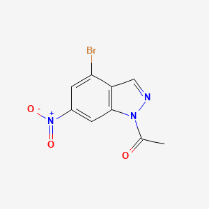 molecular formula C9H6BrN3O3 B14806345 1-(4-Bromo-6-nitro-1H-indazol-1-yl)ethanone 