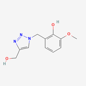molecular formula C11H13N3O3 B1480637 2-((4-(hydroxymethyl)-1H-1,2,3-triazol-1-yl)methyl)-6-methoxyphenol CAS No. 2097978-52-2