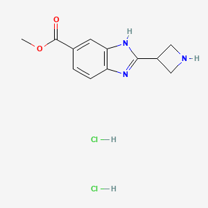 molecular formula C12H15Cl2N3O2 B1480640 methyl 2-(azetidin-3-yl)-1H-benzo[d]imidazole-5-carboxylate dihydrochloride CAS No. 2098097-94-8