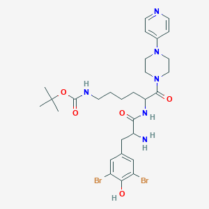 tert-butyl N-[5-[[2-amino-3-(3,5-dibromo-4-hydroxyphenyl)propanoyl]amino]-6-oxo-6-(4-pyridin-4-ylpiperazin-1-yl)hexyl]carbamate