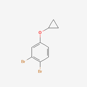 molecular formula C9H8Br2O B14806453 1,2-Dibromo-4-cyclopropoxybenzene 