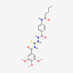 molecular formula C23H28N4O6S B14806461 3,4,5-trimethoxy-N-({2-[4-(pentanoylamino)benzoyl]hydrazino}carbonothioyl)benzamide 