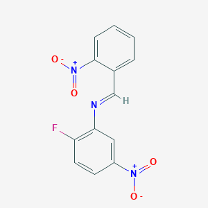 2-fluoro-5-nitro-N-[(E)-(2-nitrophenyl)methylidene]aniline