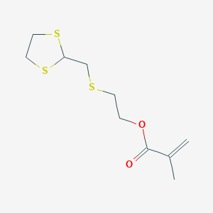 molecular formula C10H16O2S3 B14806505 2-(((1,3-Dithiolan-2-yl)methyl)thio)ethyl methacrylate 