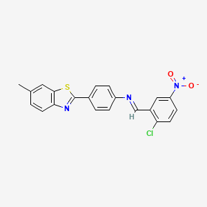 N-[(E)-(2-chloro-5-nitrophenyl)methylidene]-4-(6-methyl-1,3-benzothiazol-2-yl)aniline