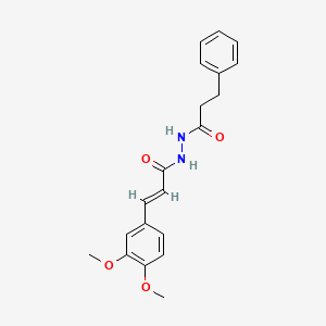 (2E)-3-(3,4-dimethoxyphenyl)-N'-(3-phenylpropanoyl)prop-2-enehydrazide