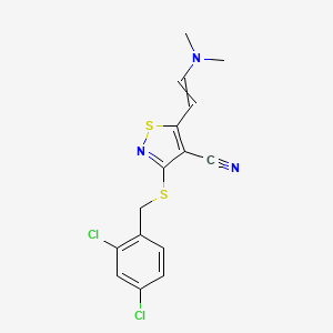 3-[(2,4-Dichlorophenyl)methylsulfanyl]-5-[2-(dimethylamino)ethenyl]-1,2-thiazole-4-carbonitrile