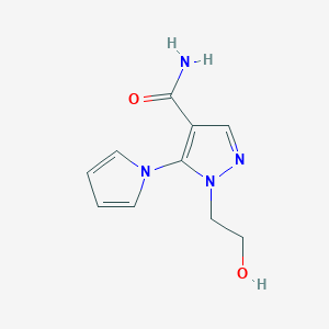 molecular formula C10H12N4O2 B1480652 1-(2-hydroxyethyl)-5-(1H-pyrrol-1-yl)-1H-pyrazole-4-carboxamide CAS No. 2098134-73-5