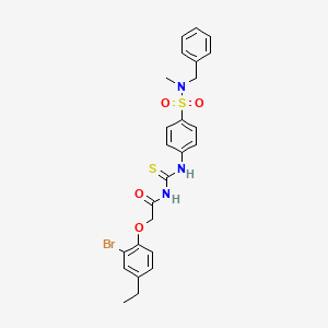 N-({4-[benzyl(methyl)sulfamoyl]phenyl}carbamothioyl)-2-(2-bromo-4-ethylphenoxy)acetamide