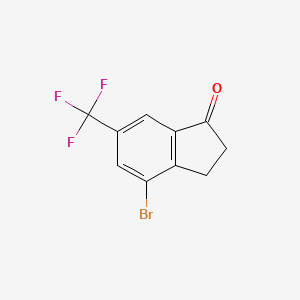 molecular formula C10H6BrF3O B14806539 4-Bromo-6-(trifluoromethyl)-2,3-dihydroinden-1-one CAS No. 1273655-85-8