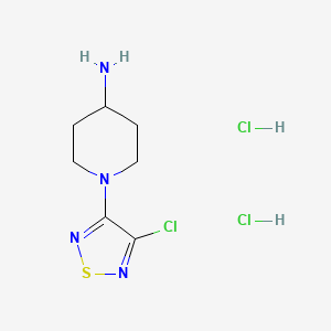 molecular formula C7H13Cl3N4S B1480655 1-(4-氯-1,2,5-噻二唑-3-基)哌啶-4-胺二盐酸盐 CAS No. 2098049-68-2