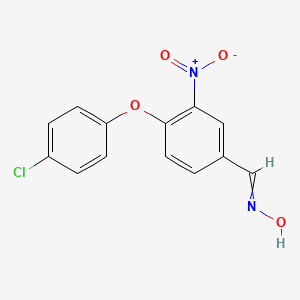 N-[[4-(4-chlorophenoxy)-3-nitrophenyl]methylidene]hydroxylamine