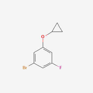 molecular formula C9H8BrFO B14806571 1-Bromo-3-cyclopropoxy-5-fluorobenzene 