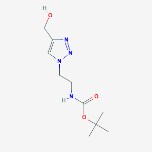 molecular formula C10H18N4O3 B1480658 叔丁基(2-(4-(羟甲基)-1H-1,2,3-三唑-1-基)乙基)氨基甲酸酯 CAS No. 2097996-32-0