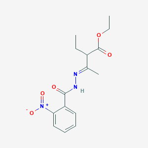 Ethyl 2-ethyl-3-[(2-nitrobenzoyl)hydrazono]butanoate