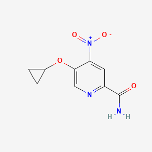 molecular formula C9H9N3O4 B14806625 5-Cyclopropoxy-4-nitropicolinamide 