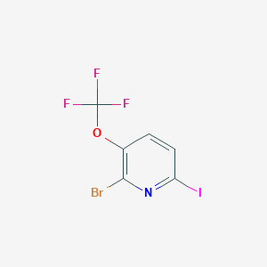 molecular formula C6H2BrF3INO B14806652 2-Bromo-6-iodo-3-(trifluoromethoxy)pyridine 