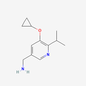 molecular formula C12H18N2O B14806701 (5-Cyclopropoxy-6-isopropylpyridin-3-YL)methanamine 