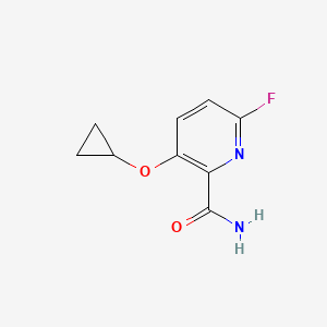 molecular formula C9H9FN2O2 B14806728 3-Cyclopropoxy-6-fluoropicolinamide 