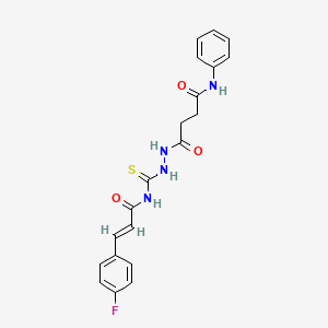 4-(2-{[(2E)-3-(4-fluorophenyl)prop-2-enoyl]carbamothioyl}hydrazinyl)-4-oxo-N-phenylbutanamide