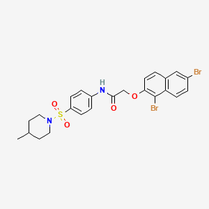 2-[(1,6-dibromonaphthalen-2-yl)oxy]-N-{4-[(4-methylpiperidin-1-yl)sulfonyl]phenyl}acetamide