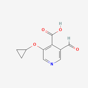 molecular formula C10H9NO4 B14806792 3-Cyclopropoxy-5-formylisonicotinic acid 