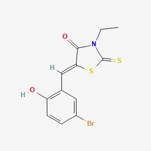 molecular formula C12H10BrNO2S2 B14806809 (5E)-5-(5-Bromo-2-hydroxybenzylidene)-3-ethyl-2-thioxo-1,3-thiazolidin-4-one 