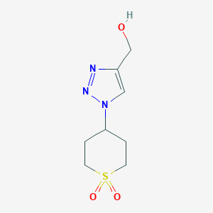 molecular formula C8H13N3O3S B1480681 4-(4-(hydroxymethyl)-1H-1,2,3-triazol-1-yl)tetrahydro-2H-thiopyran 1,1-dioxide CAS No. 2025885-26-9