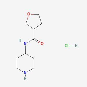 molecular formula C10H19ClN2O2 B1480684 N-(piperidin-4-yl)tetrahydrofuran-3-carboxamide hydrochloride CAS No. 2098084-03-6
