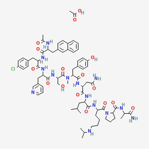 molecular formula C74H99ClN14O16 B14806840 Ac-DL-2Nal-DL-Phe(4-Cl)-DL-3Pal-DL-Ser-DL-N(Me)Tyr-DL-Asn-DL-Leu-DL-Lys(iPr)-DL-Pro-DL-Ala-NH2.CH3CO2H 