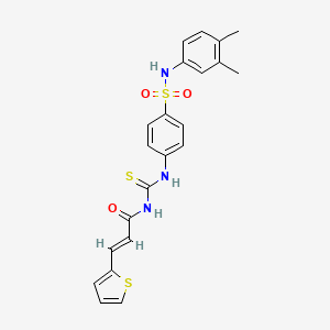 (2E)-N-({4-[(3,4-dimethylphenyl)sulfamoyl]phenyl}carbamothioyl)-3-(thiophen-2-yl)prop-2-enamide