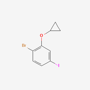 molecular formula C9H8BrIO B14806862 1-Bromo-2-cyclopropoxy-4-iodobenzene 